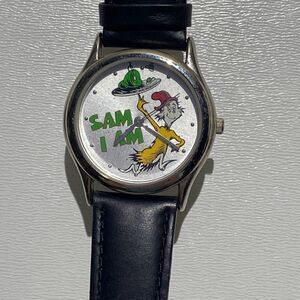 Universal Studio Island Of Adventure Sam I Am Black Leather Strap Wristwatch